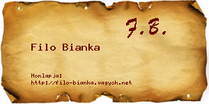 Filo Bianka névjegykártya
