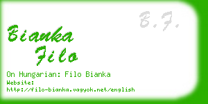 bianka filo business card